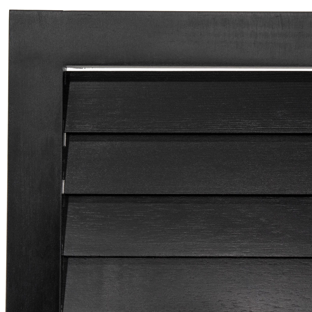 Black 4 Panel Wooden Louvered Room Divider B10370