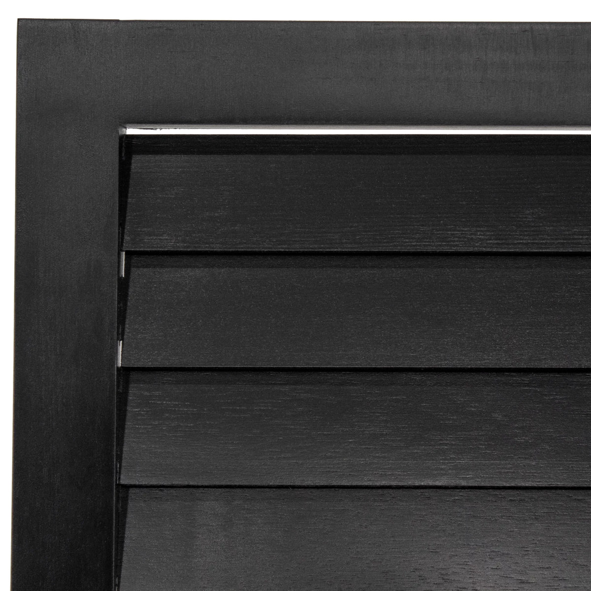 Black 4 Panel Wooden Louvered Room Divider B10370