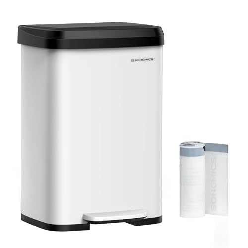 Stainless Steel Kitchen Trash Can with Step-on Pedal D45663