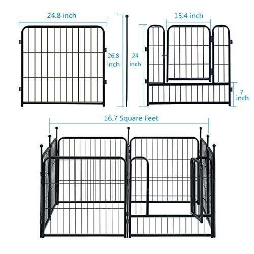 16 Panels 32 inch Heavy Duty Metal Dog Playpen Y52669