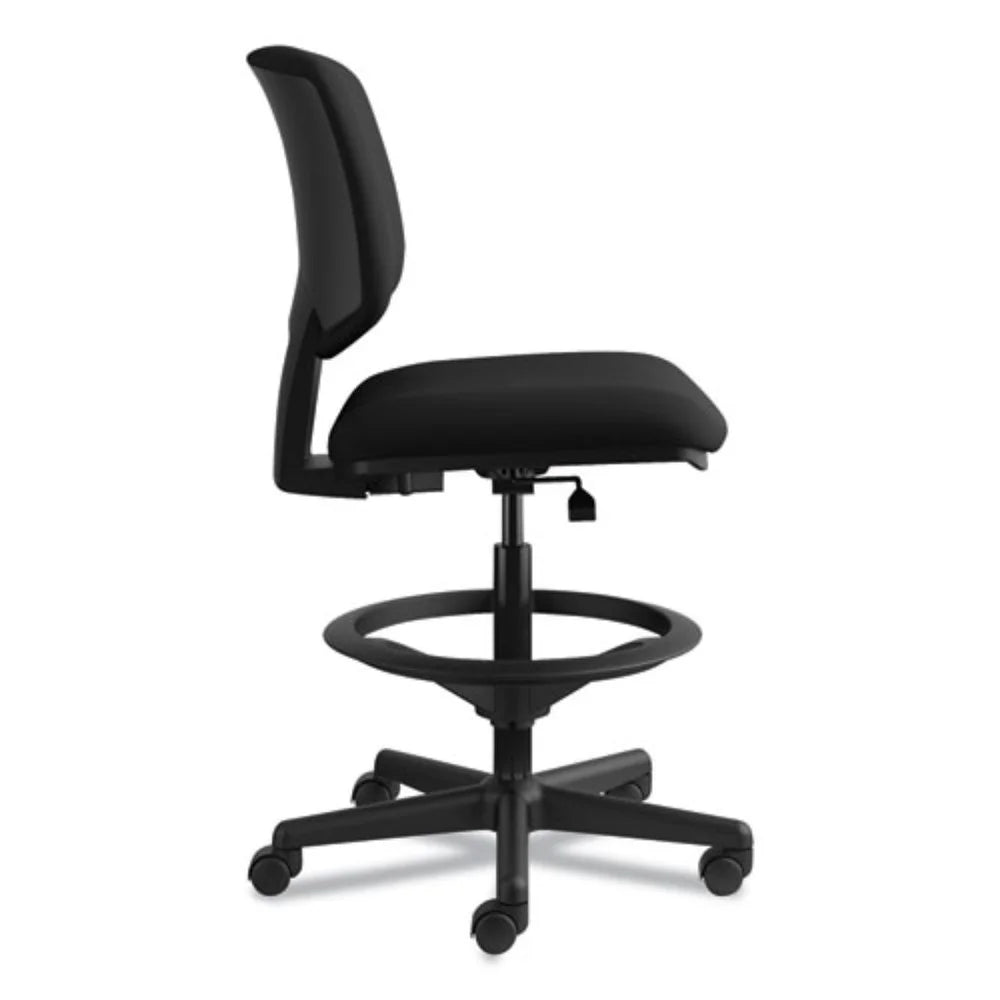 Black Leather Adjustable Task Stool U1231