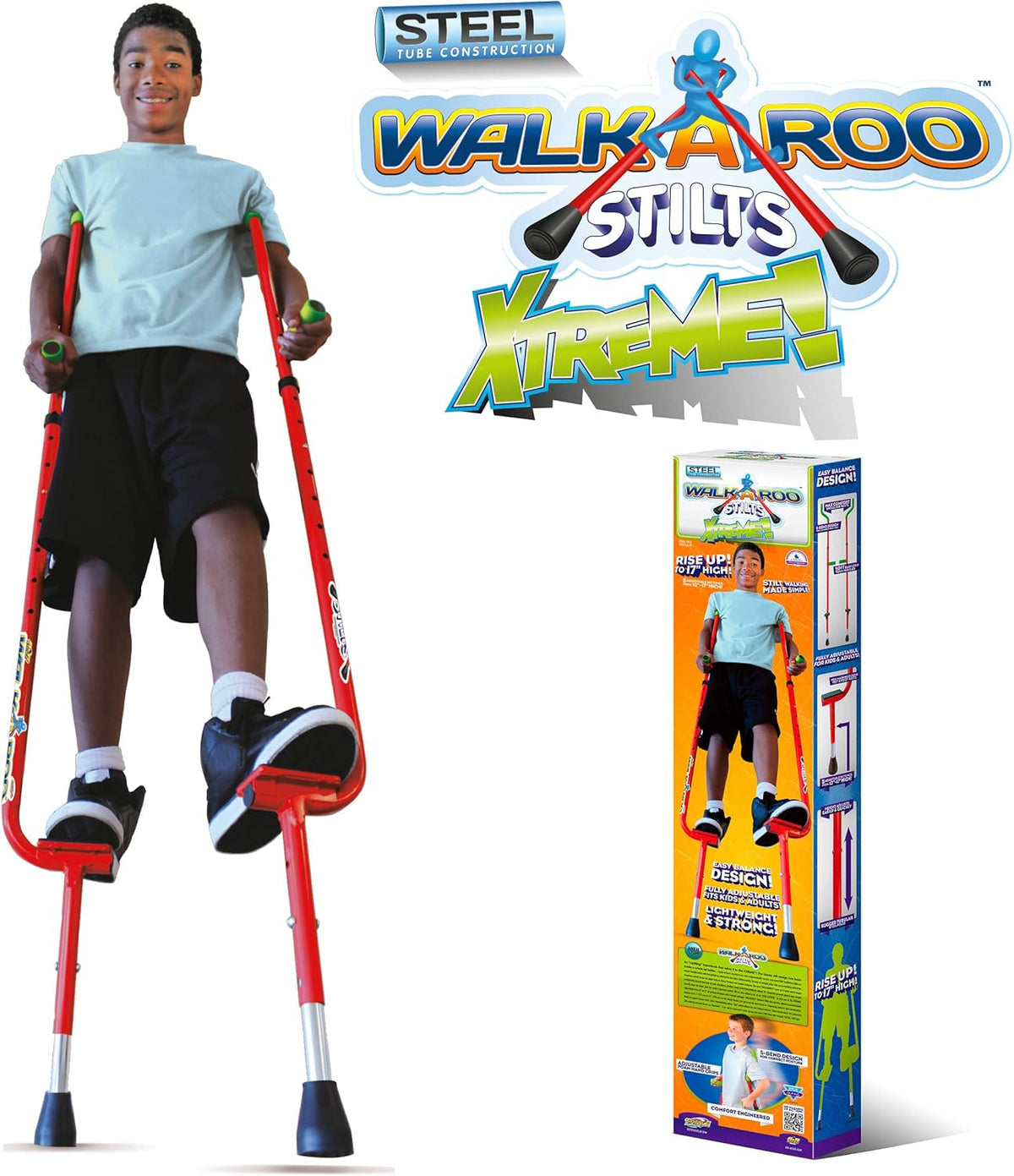 Steel Balance Stilts with Height Adjustable Vert Lifters (red) Pack of 2 C307