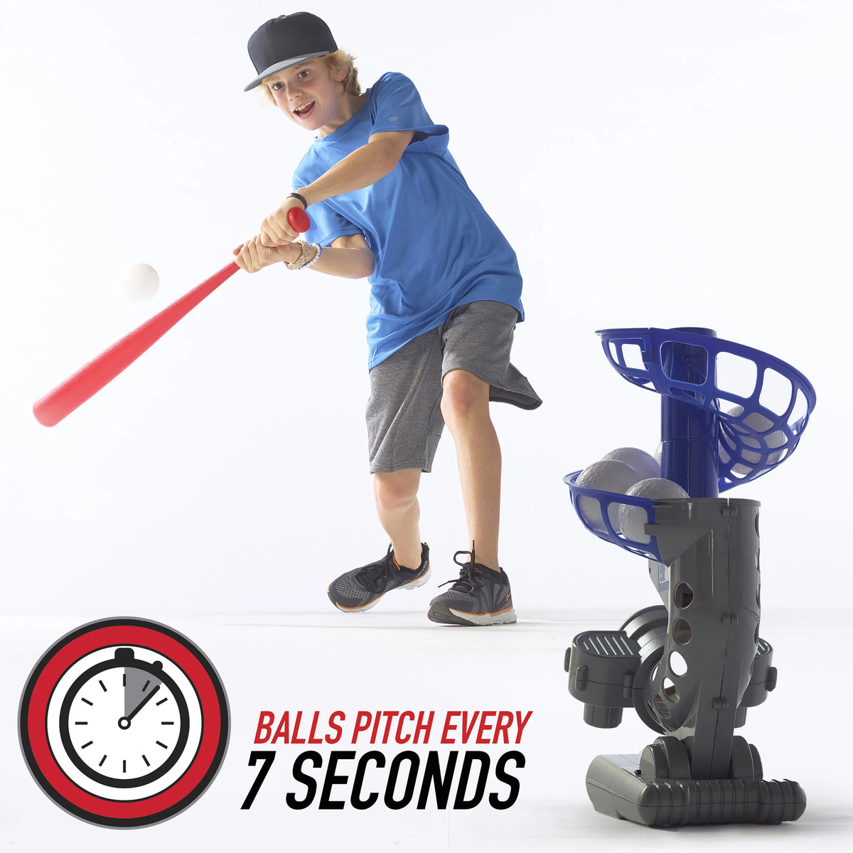 Electronic Baseball Pitching Machine with 6 Plastic Baseballs U577