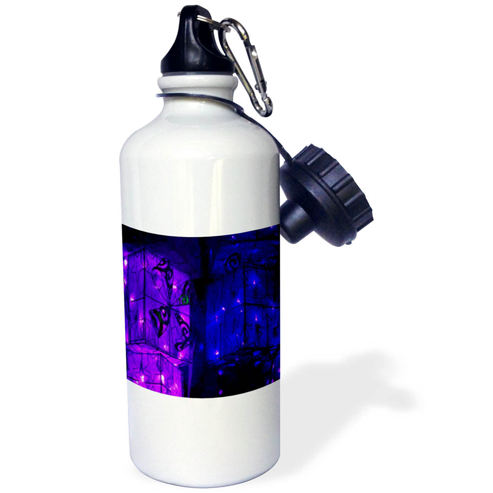 Purple and Blue Christmas Light Boxes 21 oz Sports Water Bottle V215525