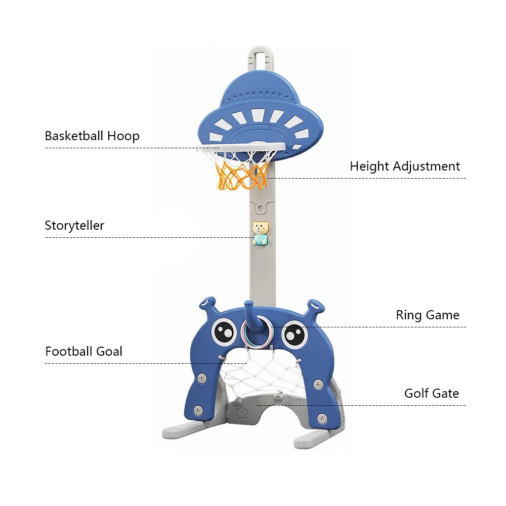 5 in 1 Kids Basketball Hoop Sports Activity Center D543301