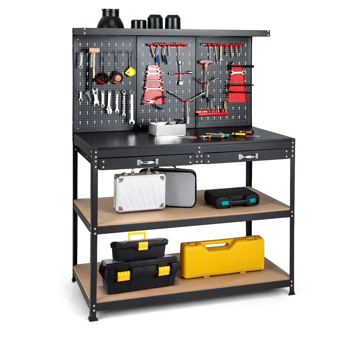 48'' Workbench with Peg Board Hook Kit & Drawers V8807