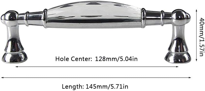 2 Pack 3-3/4 in Center-to-Center Glass Dresser Drawer Handles Chrome Metal Silver O692589