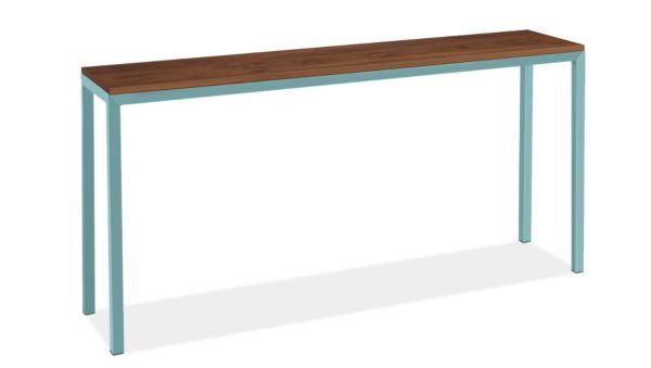 Walnut Console Table with Ocean Blue Base I4703