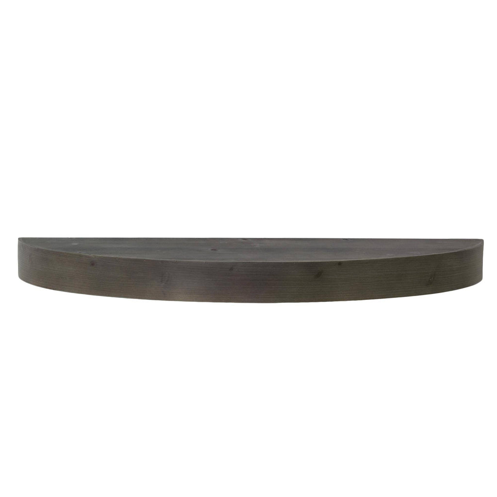 Large Round Wood Floating Wall Shelf Black N4259