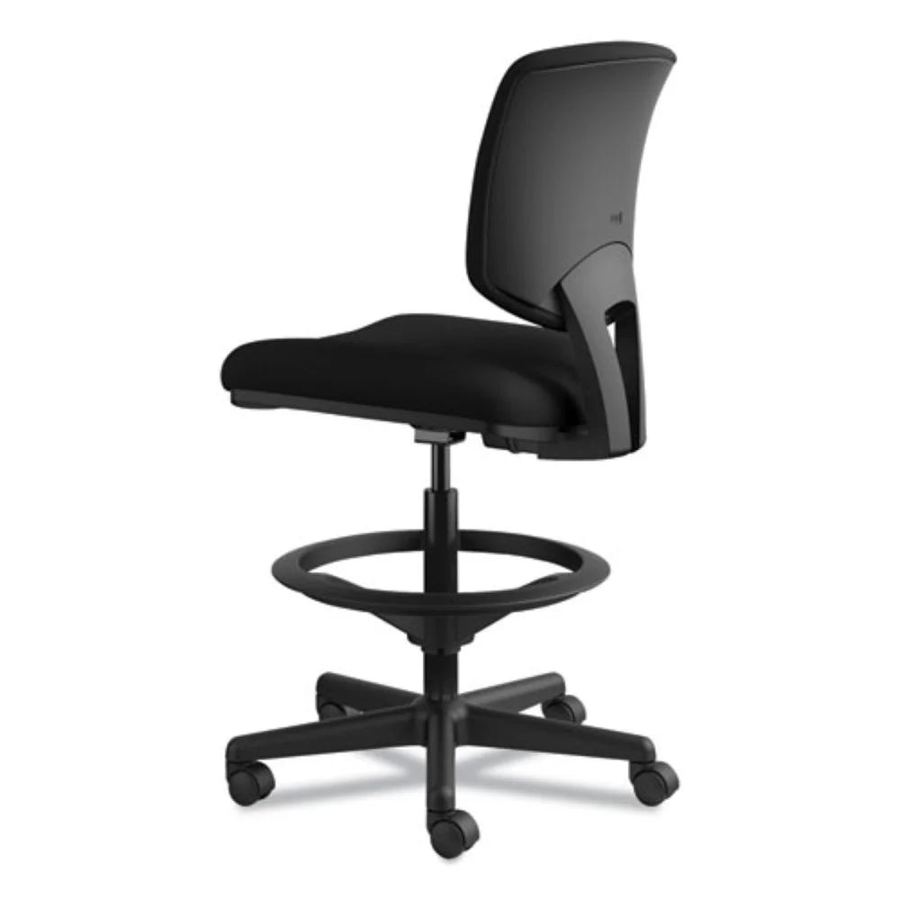 Black Leather Adjustable Task Stool U1231