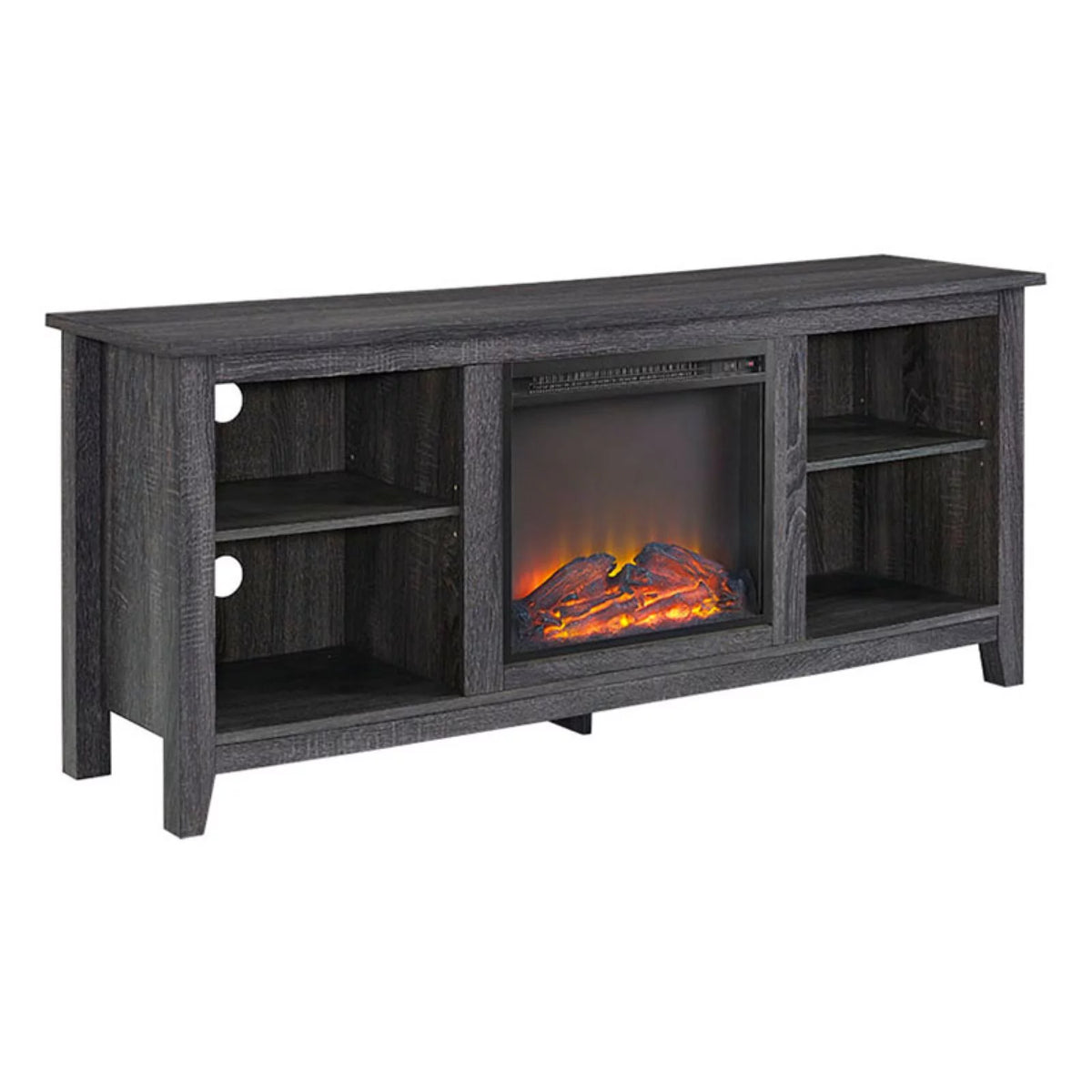 58" Rustic MDF Farmhouse Fireplace TV Stand D28027