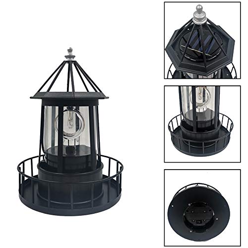 Black Solar Powered Lighthouse A157