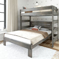 Solid Wood Twin over Queen L-Shaped Bunk Bed K246155
