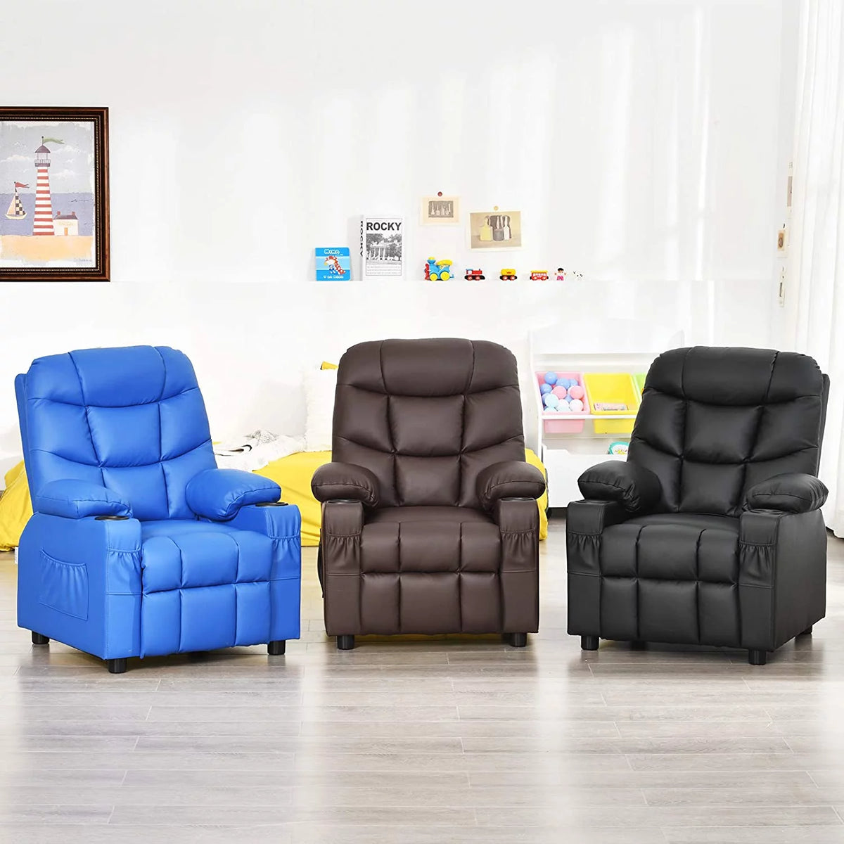 Kids Recliner Chair with Cup Holder C36919
