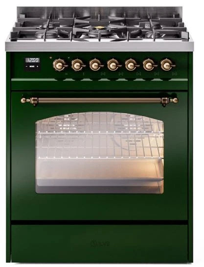 30 Dual Fuel Propane Gas Range Emerald Green Bronze Trim S147694