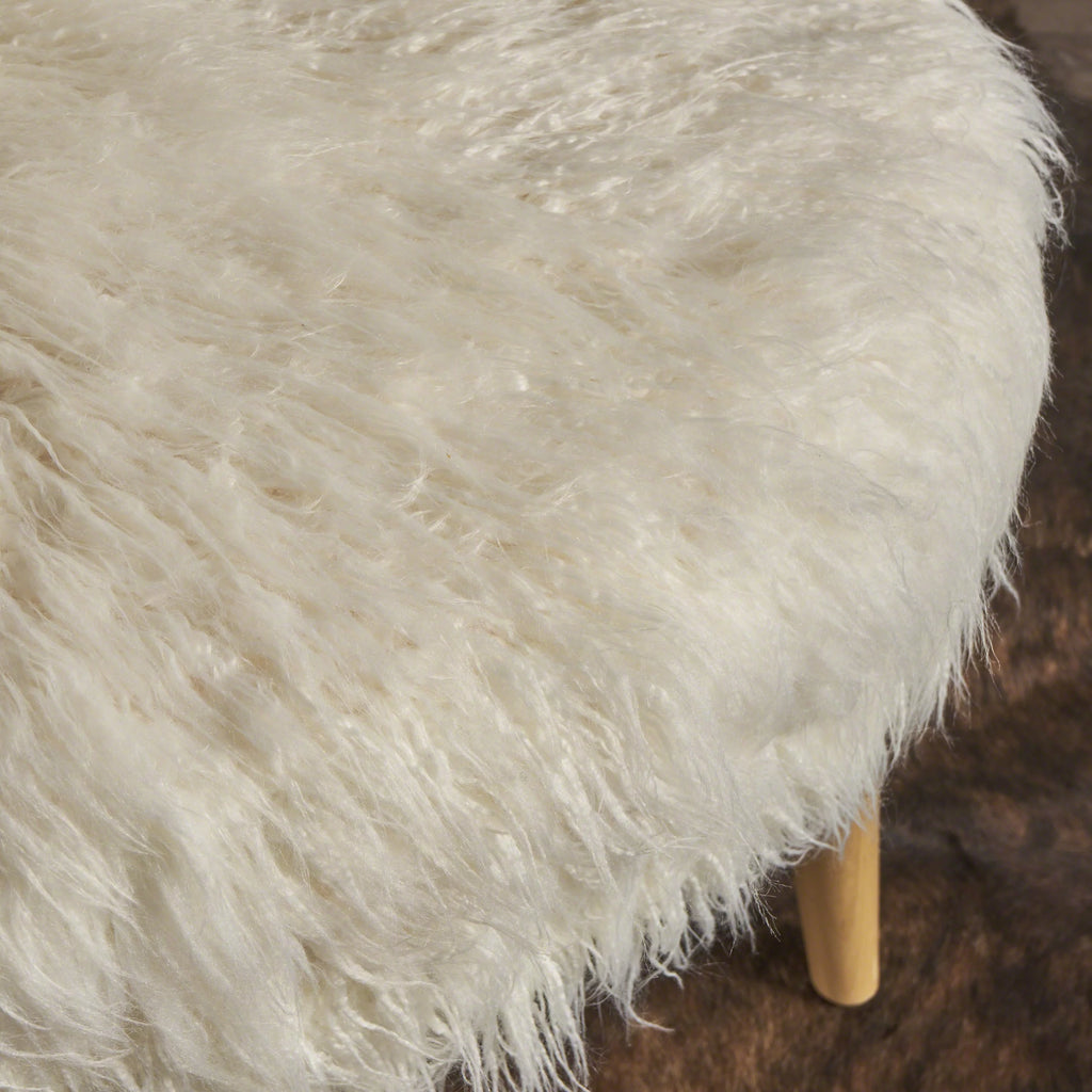 White Faux Fur Accent Chair P73704