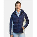 Navy & Antique White Hooded Puffer Jacket X27835
