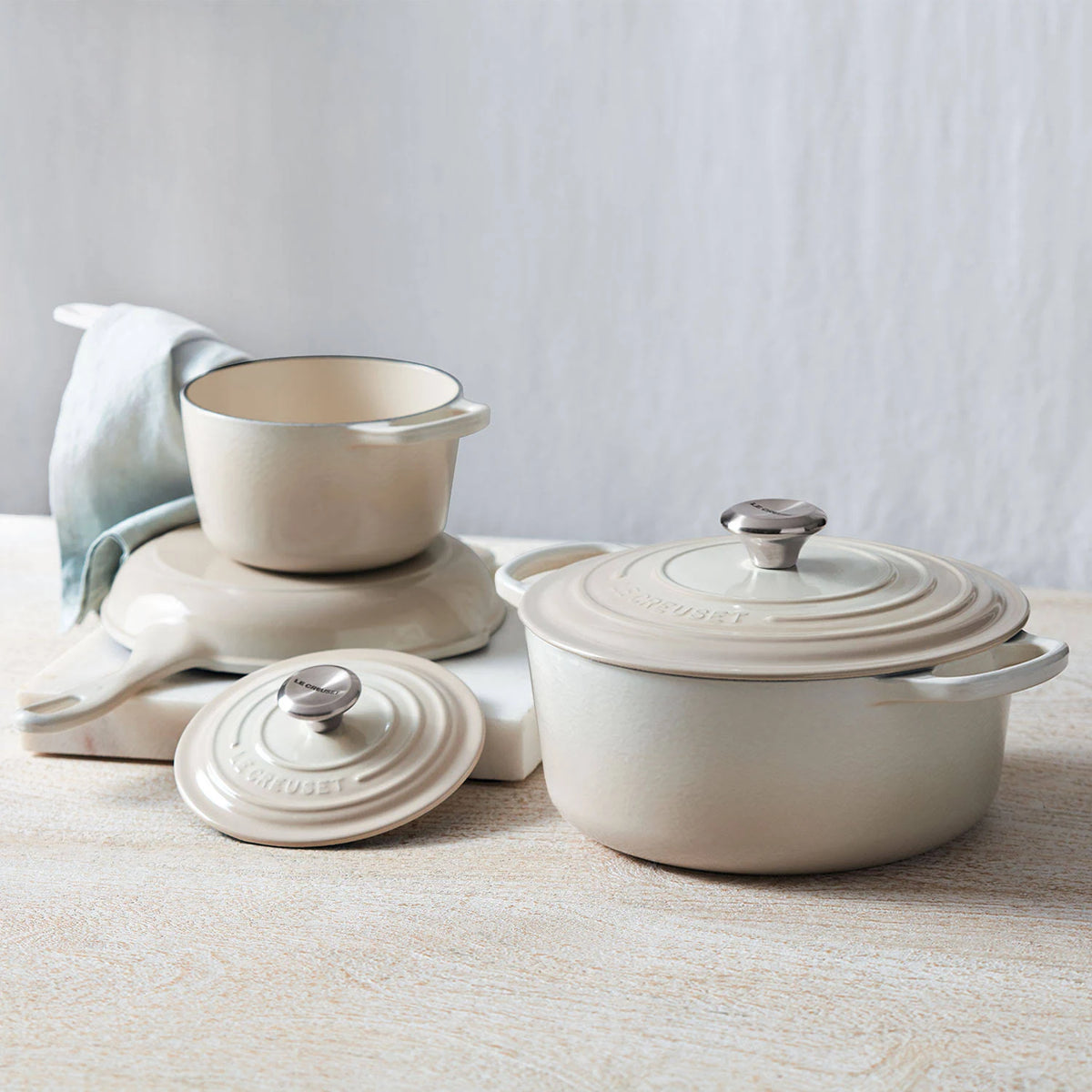 5 Piece Cast Iron Cookware Set (Oyster) Y909