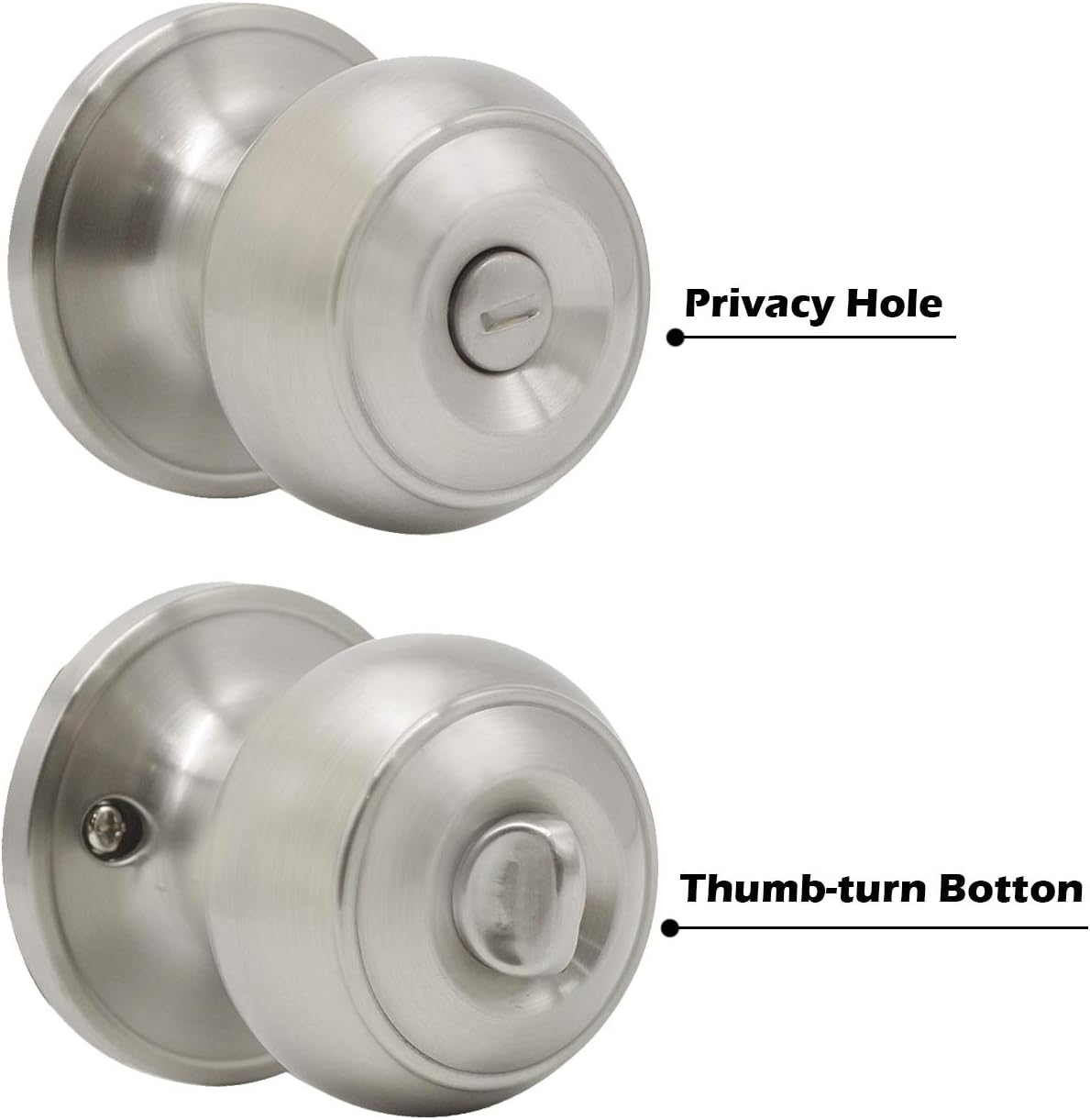 10 Pack Brushed Nickel Privacy Door Knob with Lock S95736