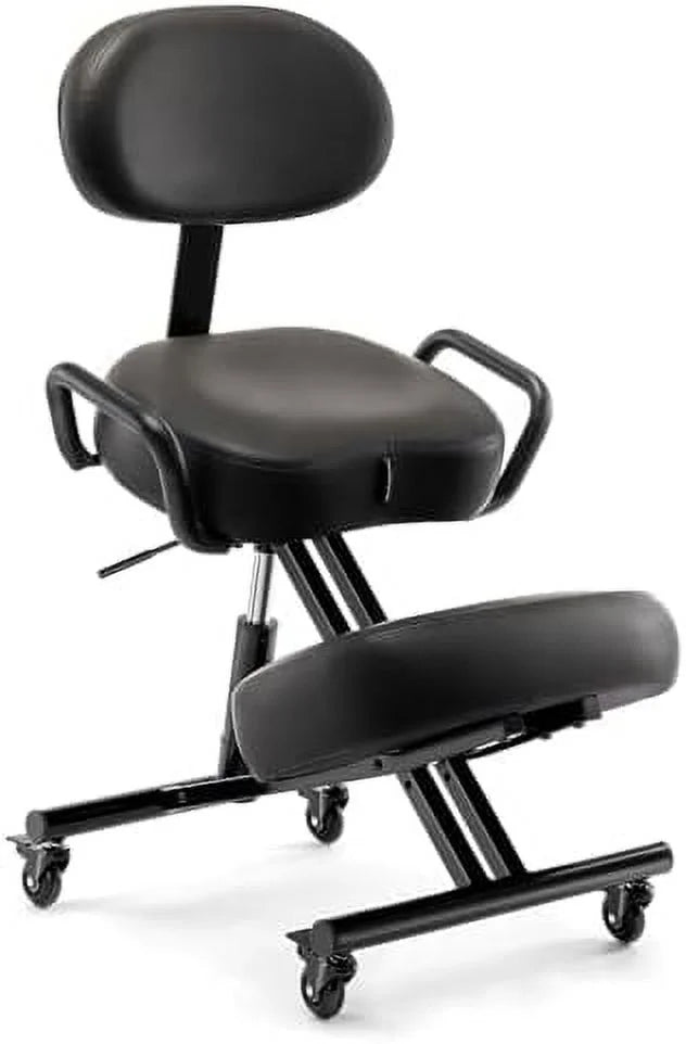Adjustable Kneeling Chair with Backrest Black D786