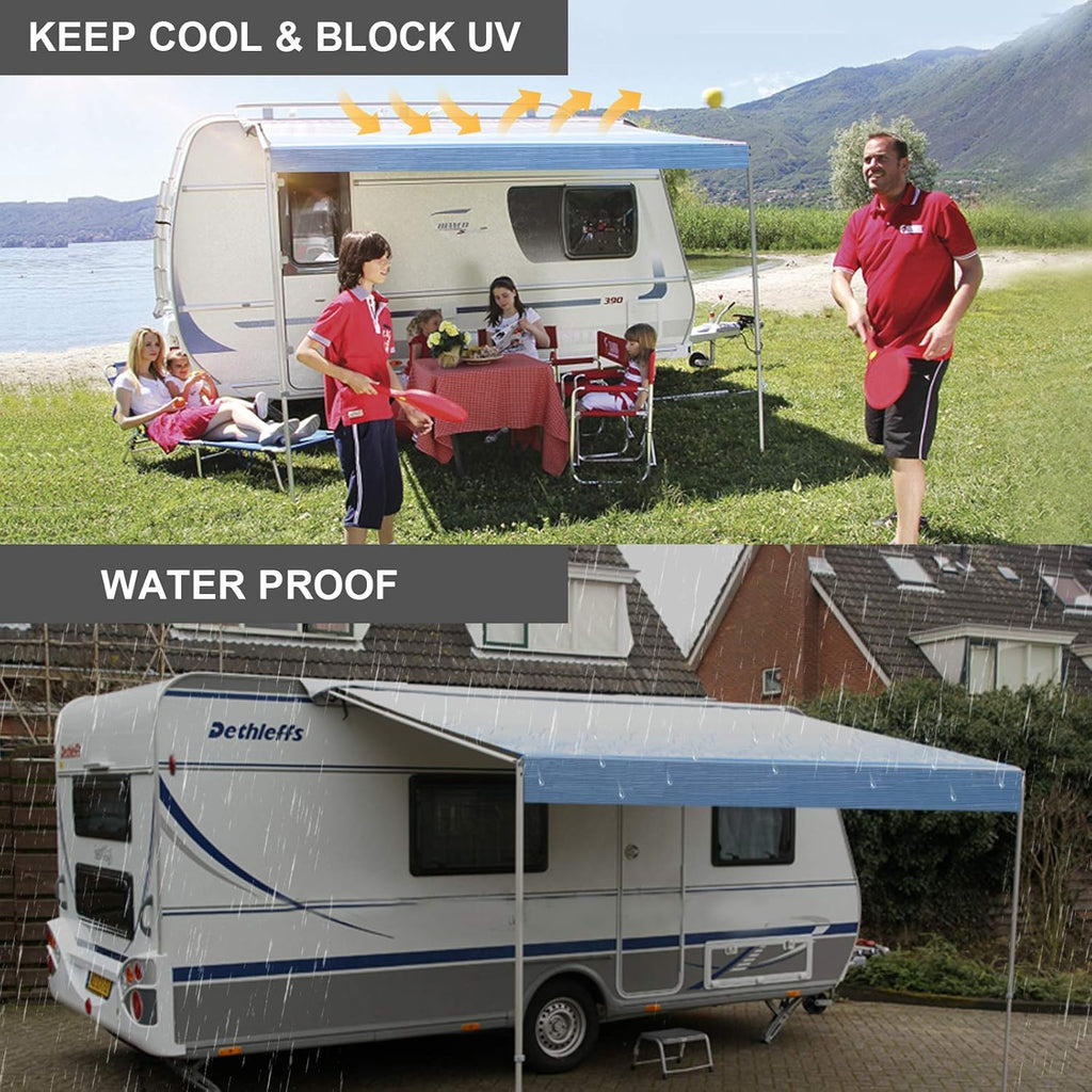 Waterproof Vinyl RV Awning Fabric Shade Screen - 18' J202