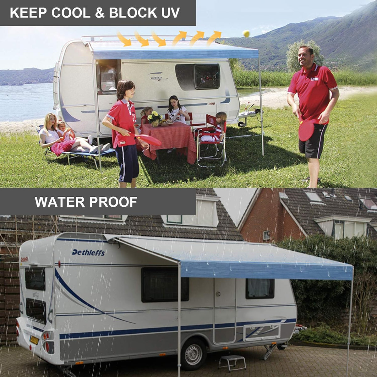 Waterproof Vinyl RV Awning Fabric Shade Screen - 18' J202