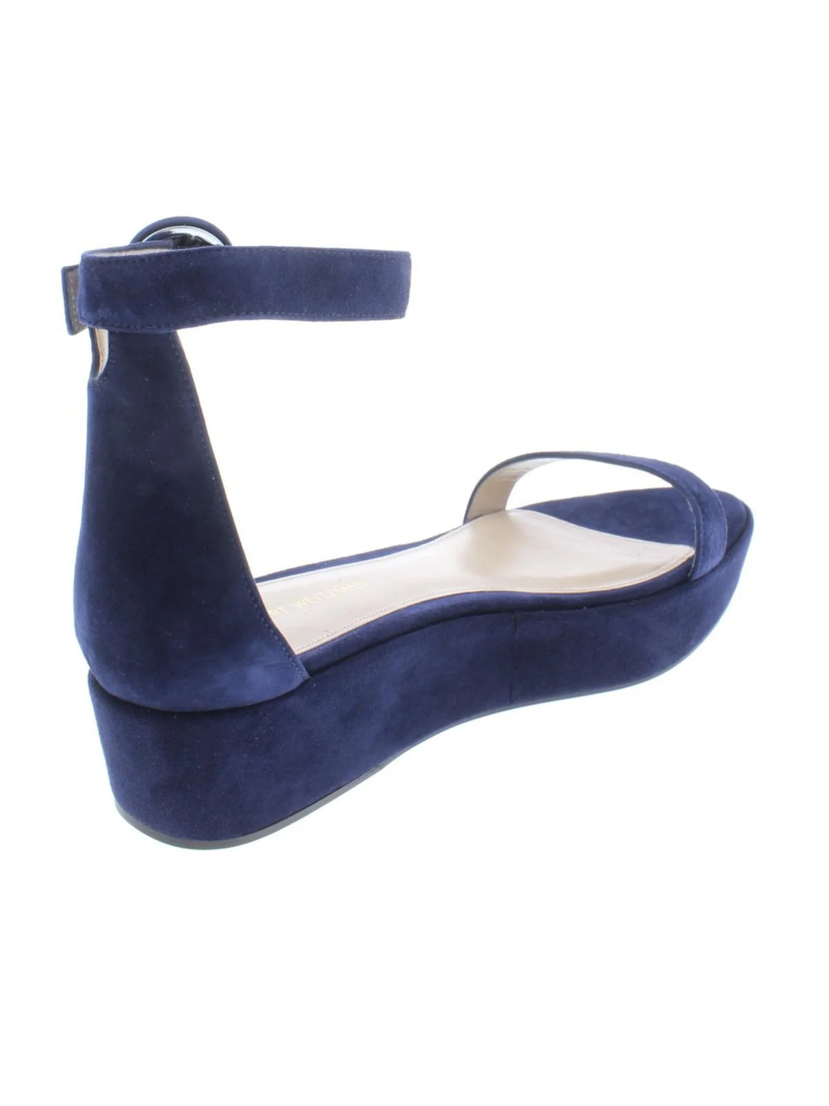 French Navy Cutout Ankle Strap Open Toe Suede Dress Sandals C85878
