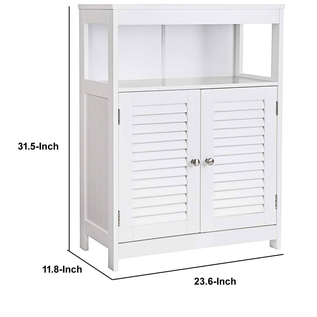 White Wooden Bathroom Cabinet with 2 Door X7649