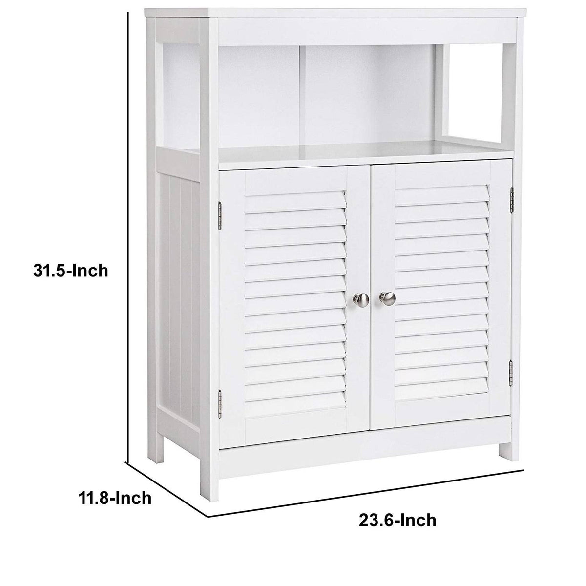 White Wooden Bathroom Cabinet with 2 Door X7649