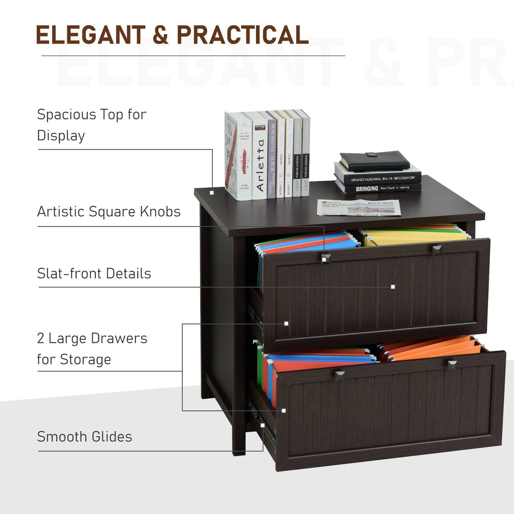 Brown Wooden 2-Drawer File Cabinet M18998