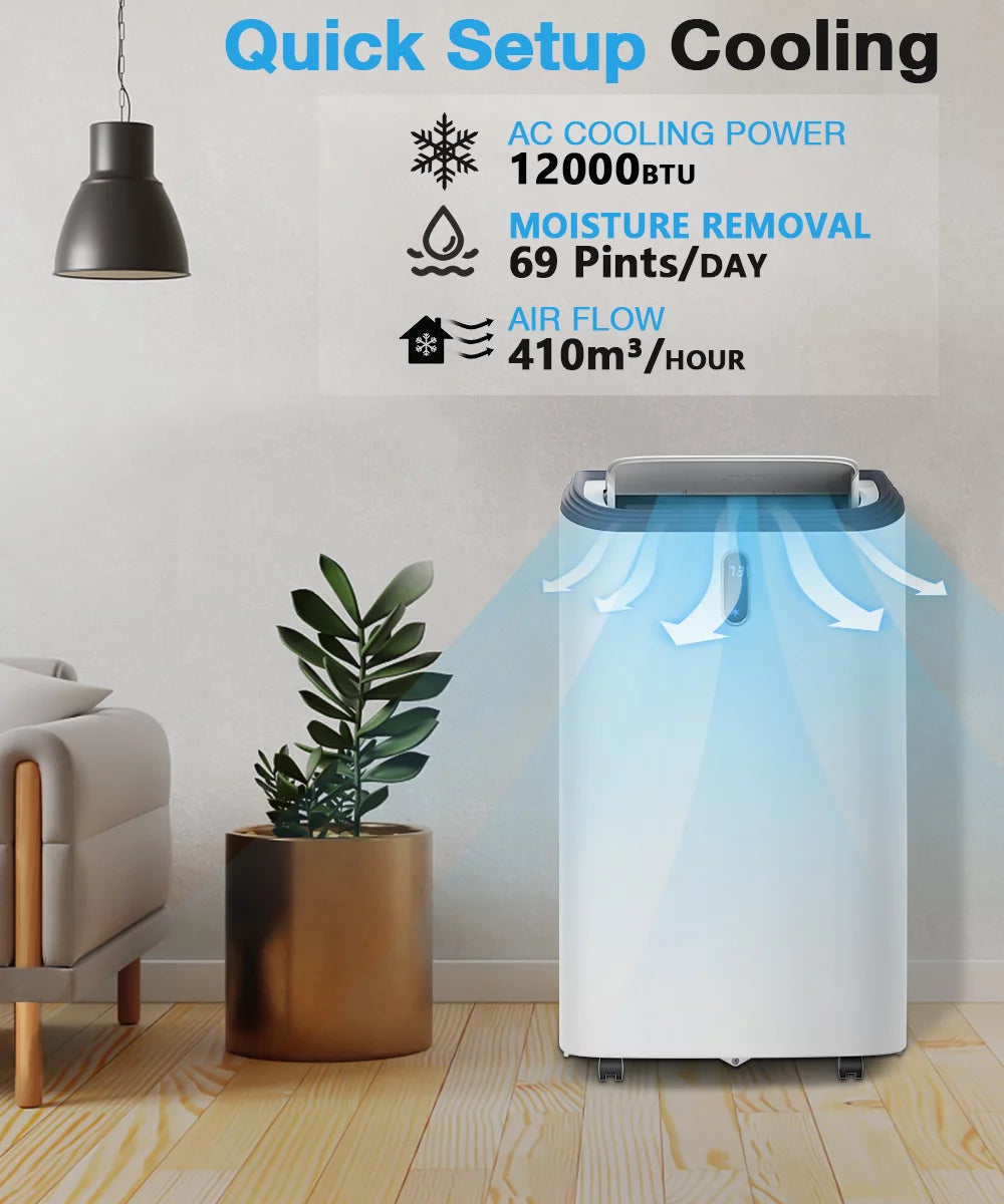12000 BTU 3-in-1 Portable Air Conditioner & Dehumidifier F530147