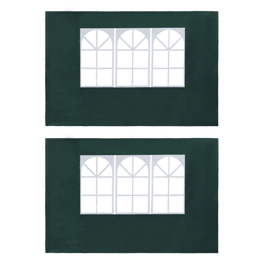 Green PE Party Tent Sidewall 2 pcs with Window J880