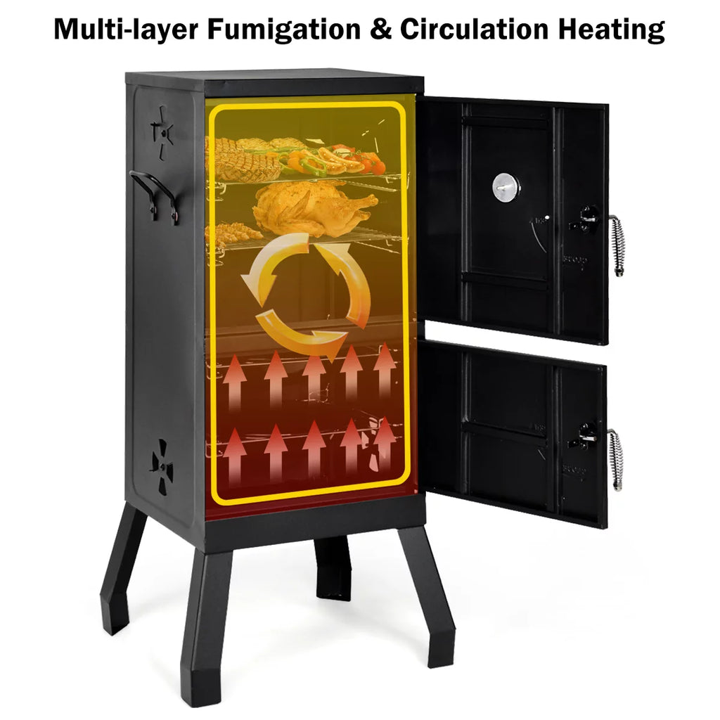 Vertical Charcoal Smoker BBQ Grill with Temperature Gauge M523