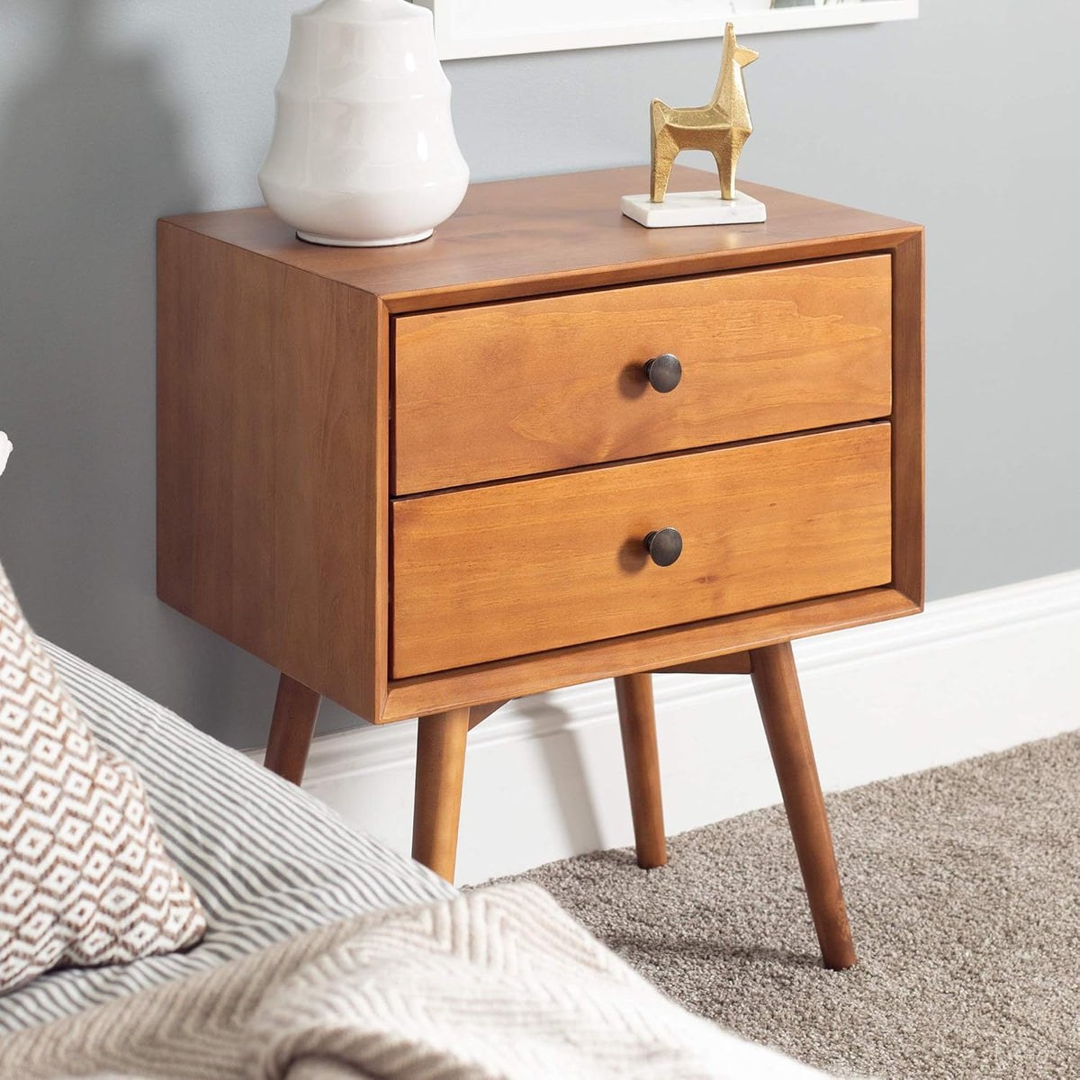 Caramel 1 Drawer Wood Nightstand O39736