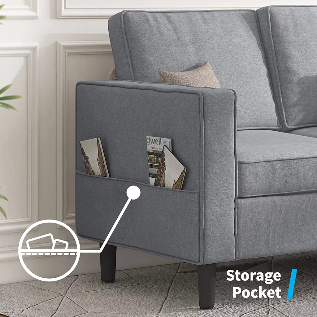 Light Gray Convertible Sectional Sofa with Storage Ottoman O78010