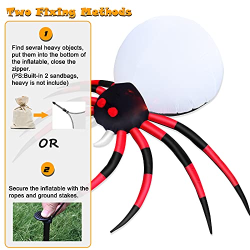 8 FT Halloween Inflatable Spider with LED K4128