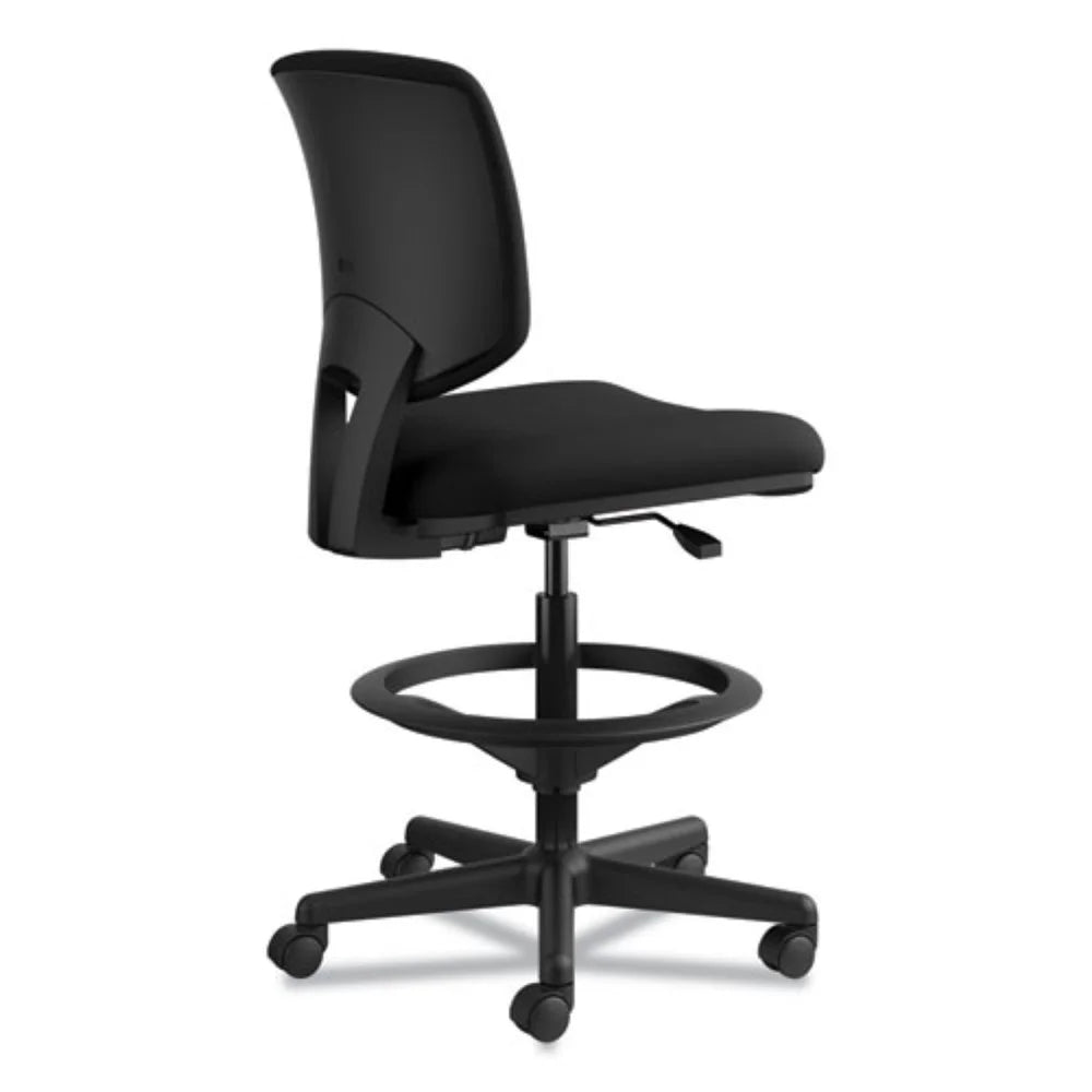 Black Leather Adjustable Task Stool U1231