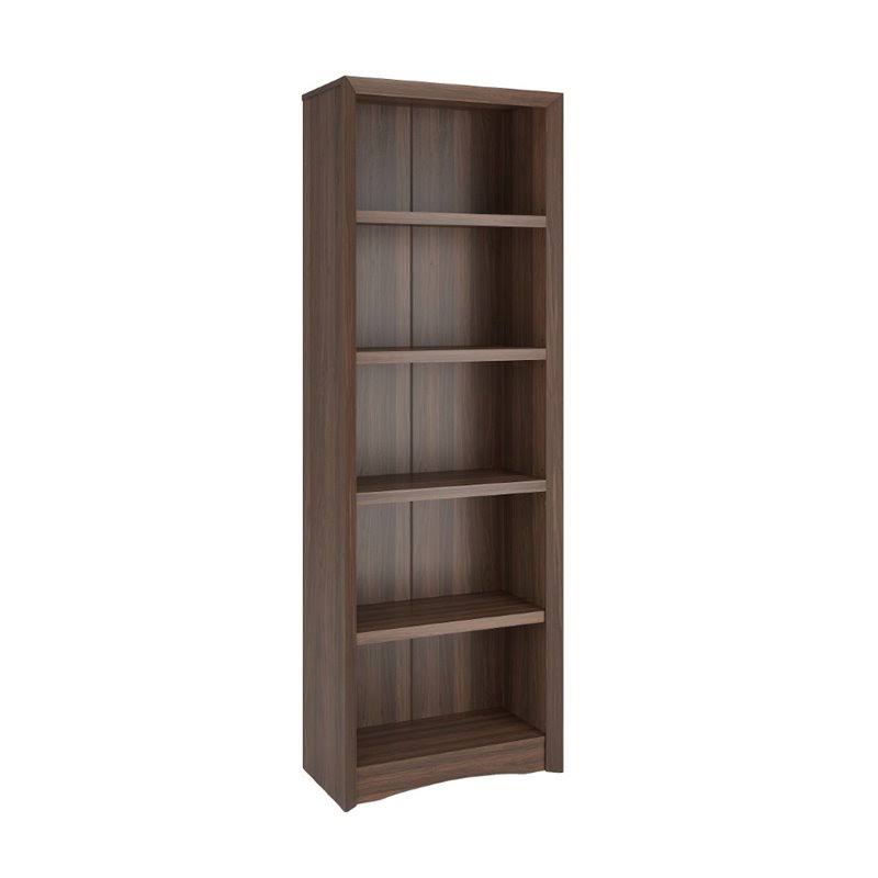 Walnut Faux Woodgrain 5 Shelf Bookcase N6703