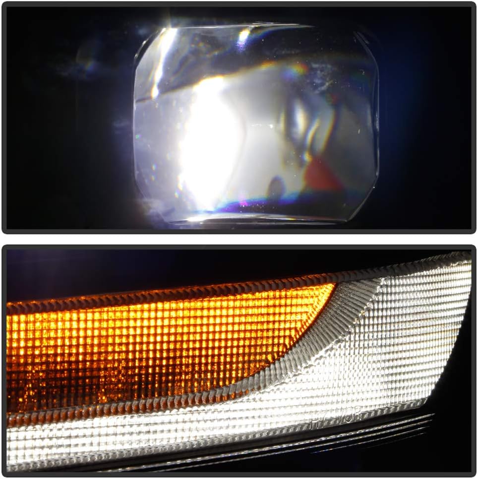 Chrome LED DRL Sequential Signal Dual Projector Headlights Q2135