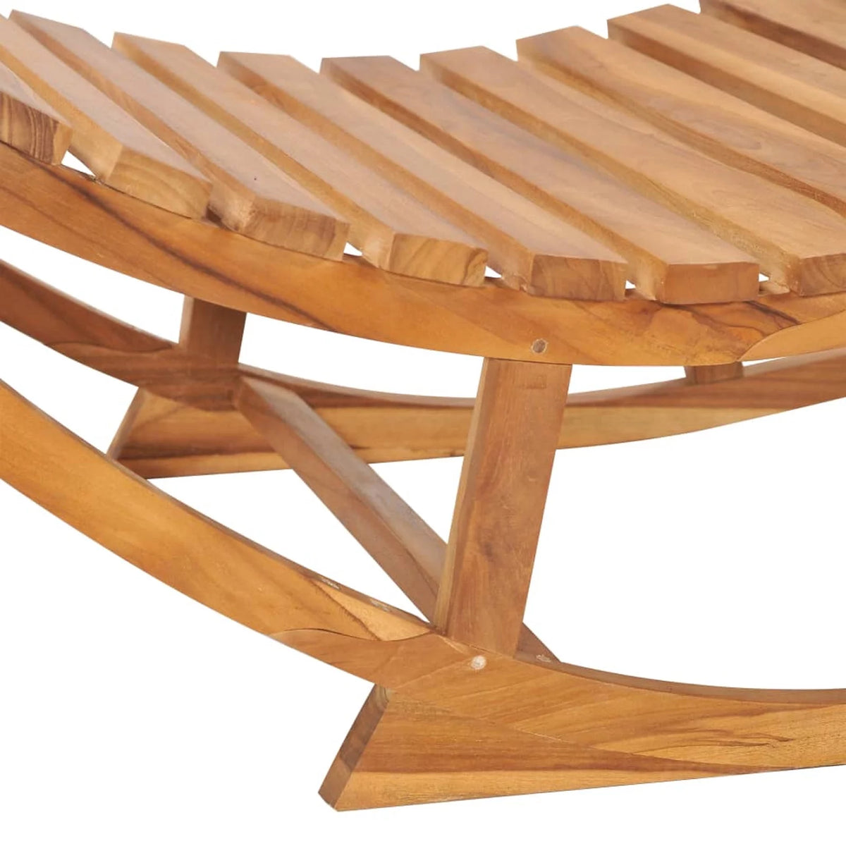 Wooden Rocking Sun Lounger with Green Cushion C897353