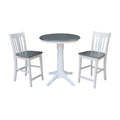 30 in. Round Pedestal Gathering Height Table with 2 Counter Height Stools I1588