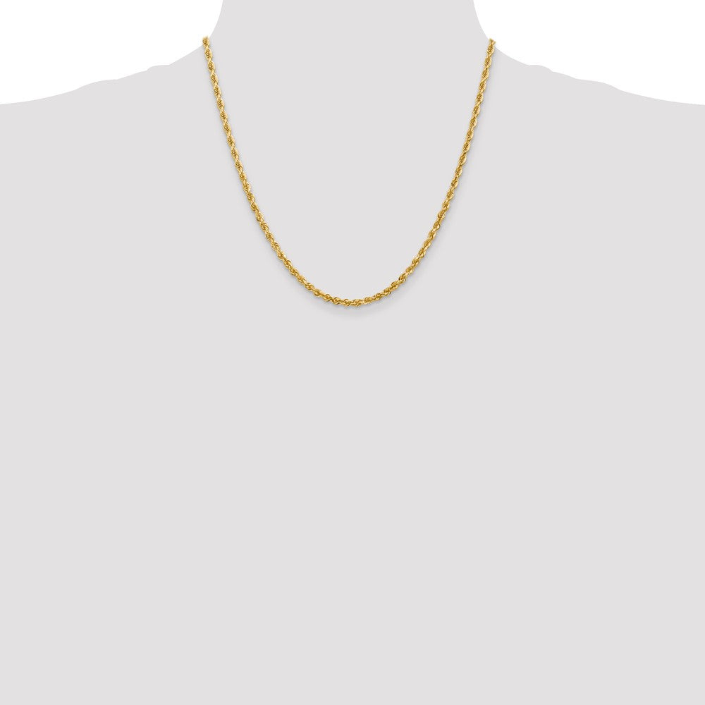 14kt Yellow Gold Diamond Cut Rope Chain 20 inch Lobster Clasp C114