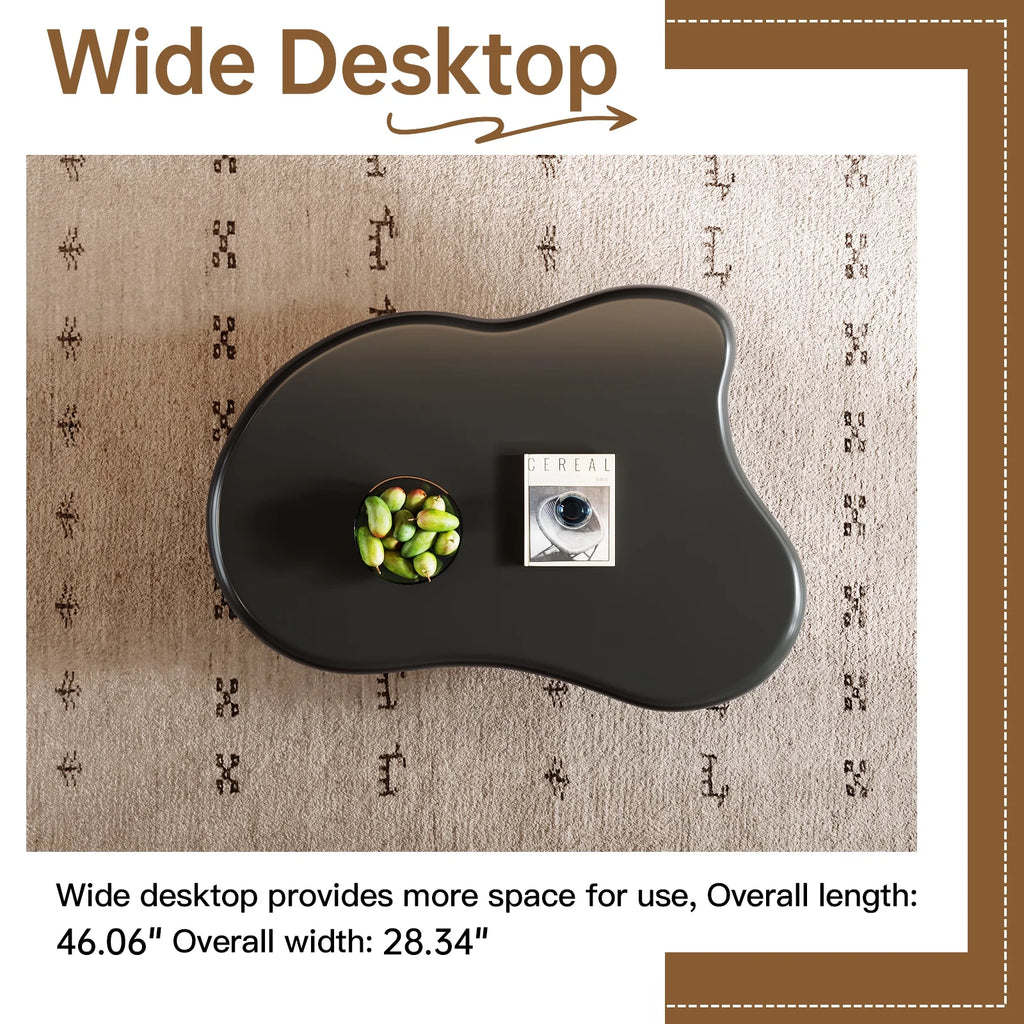 38.58'' Black Irregular Coffee Table Z6829