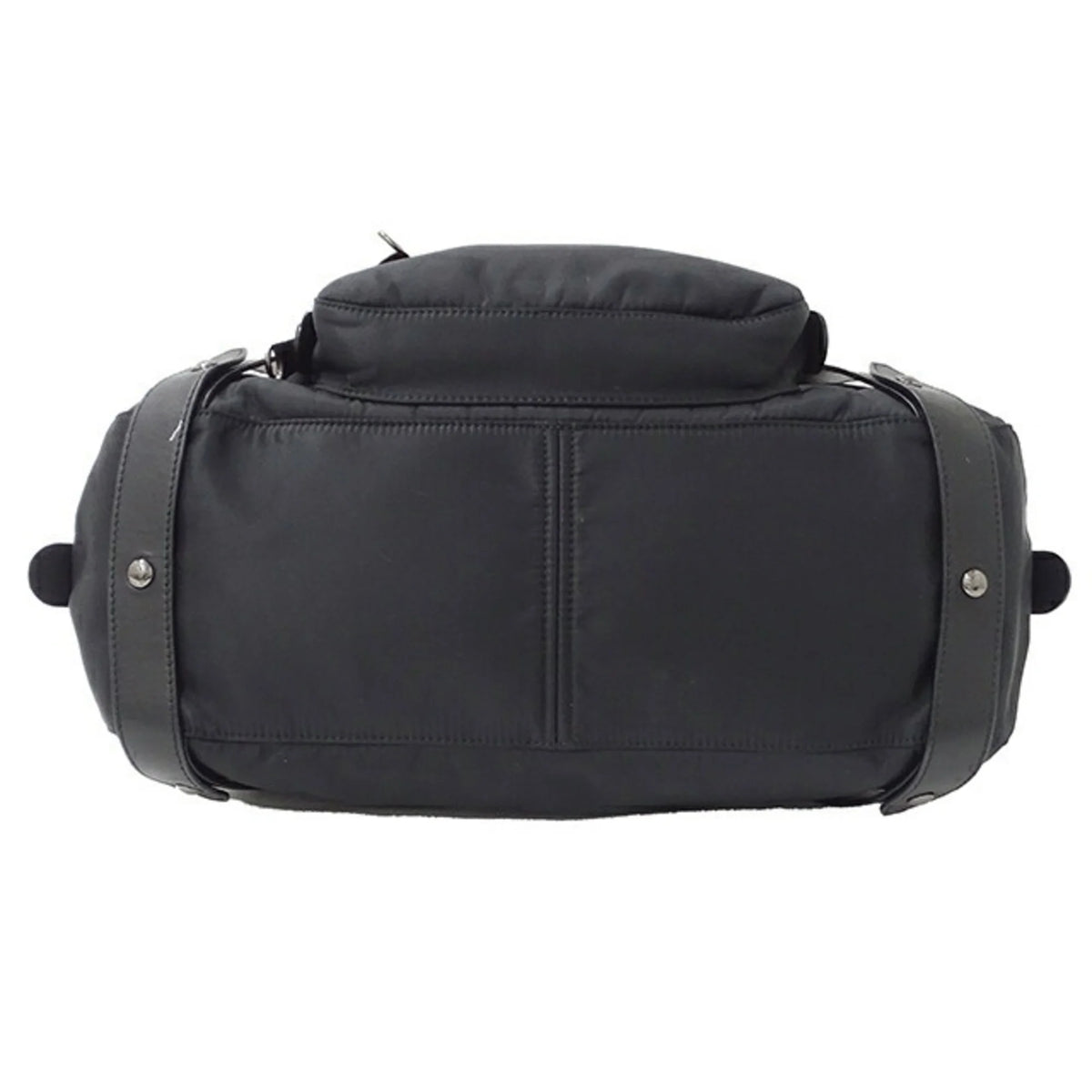 Pre-Owned Nylon Leather Black Boston Bag S488