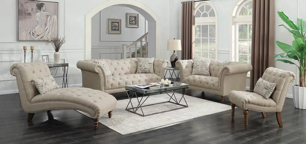 Beige Tufted Chaise X3298