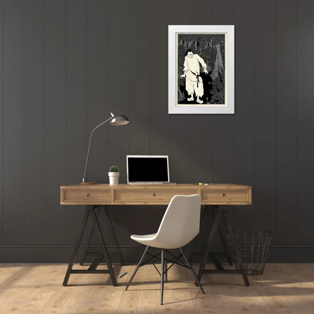 White Modern Wood Framed Art Print V71079