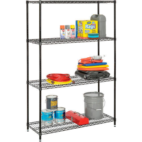 Black Epoxy Wire Shelving Unit O34720