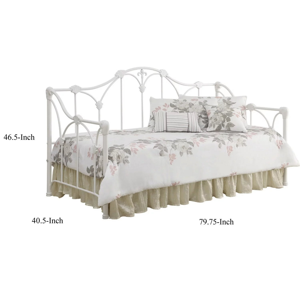 Twin Metal Daybed with White Frame V705