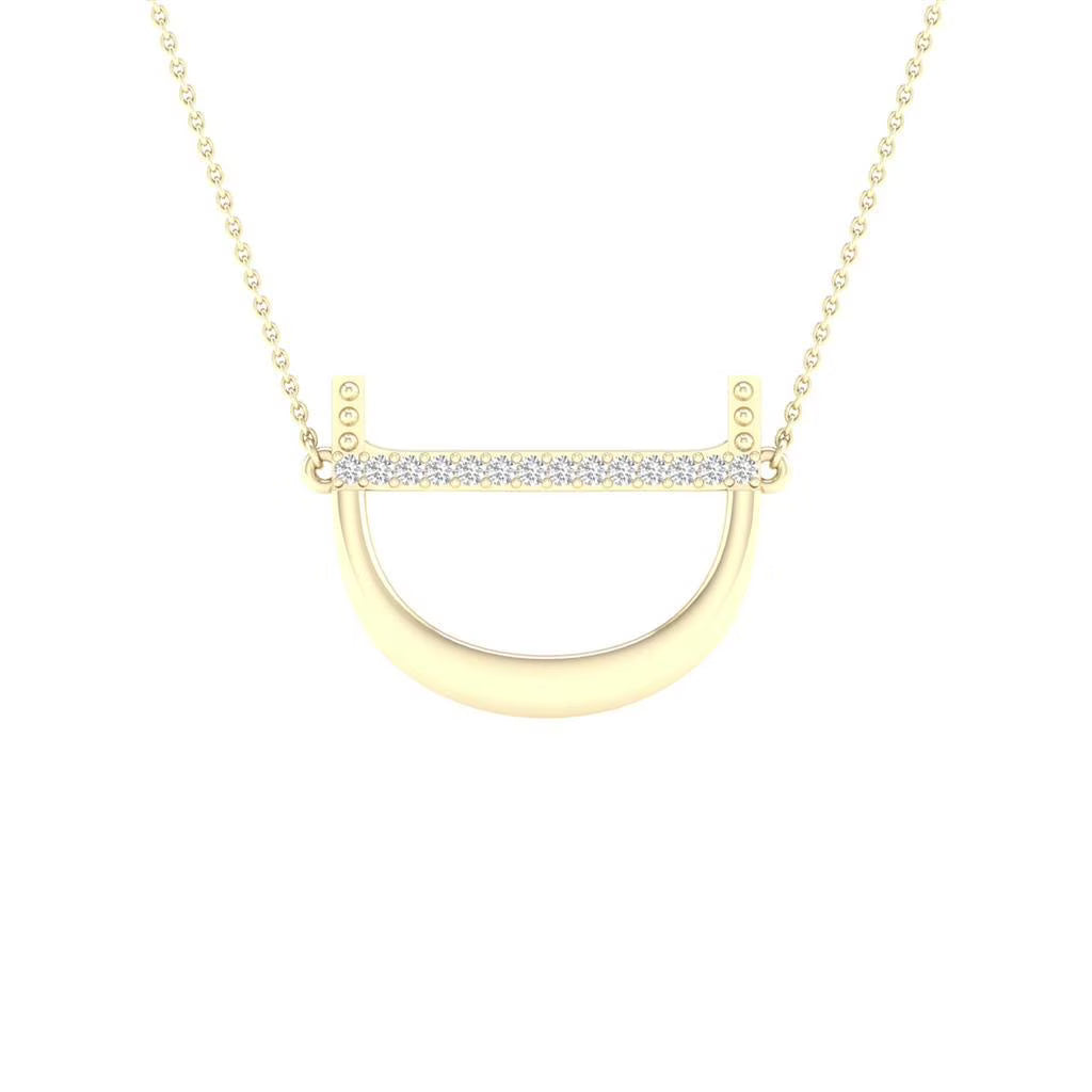 10k Yellow Gold Diamond Initial D Letter Necklace 1/20 Cttw G20769