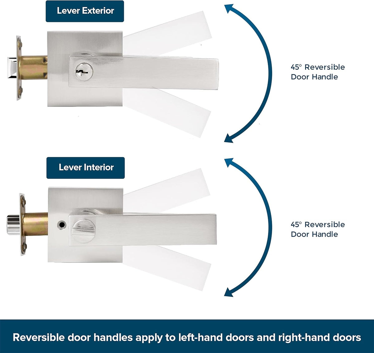 5 Pack Keyed Entry Lever Lock Handle Satin Nickel Finish K5311